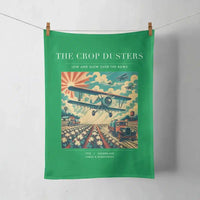 Thumbnail for VINTAGE G4027 - The Crop Dusters - Designed Towels design on green