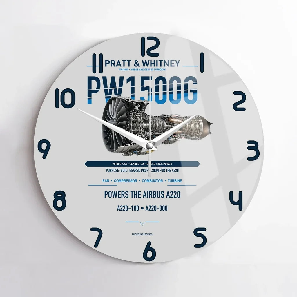 PW1500G design on light gray no frame wall clock