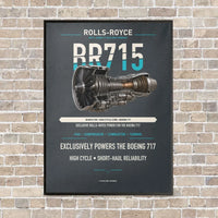 Thumbnail for BR715 vertical canvas print - framed - gray background