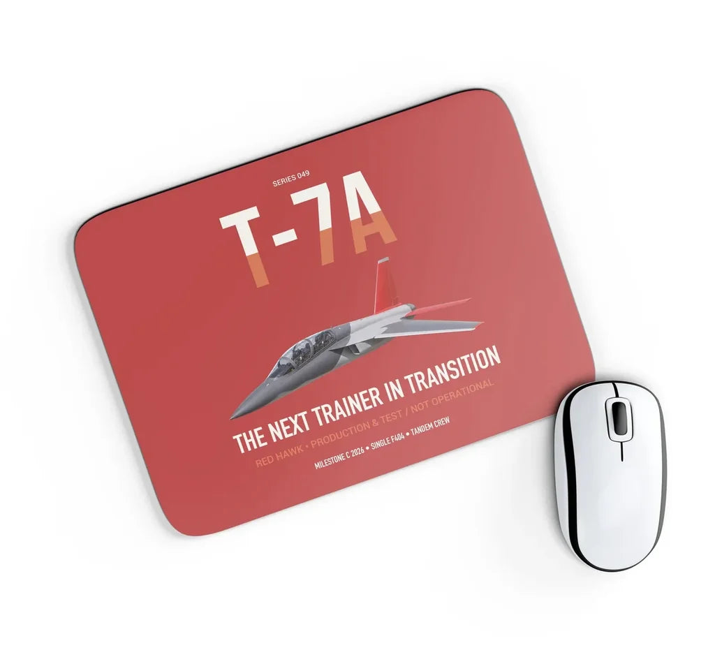 T-7A Red Hawk design on red rectangle mouse pad