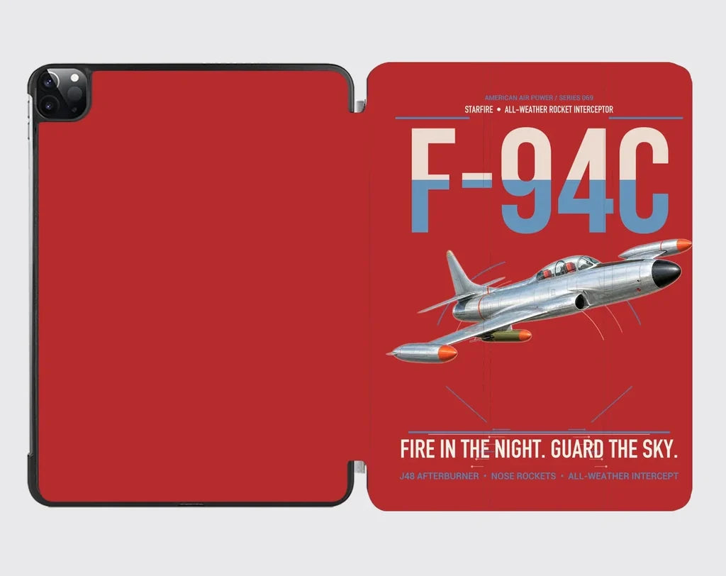 F-94C Starfire design on red ipad tablet case