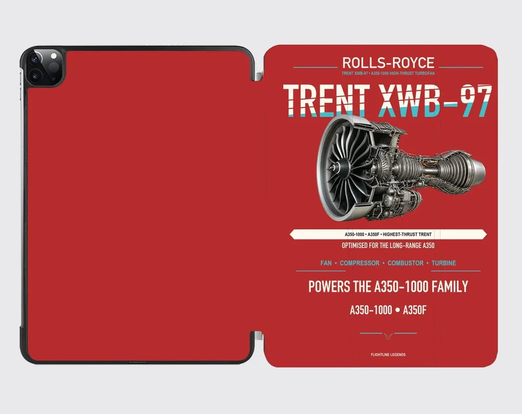 TRENT XWB-97 design on red ipad tablet case
