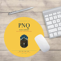 Thumbnail for Pune Airport (PNQ) design on yellow round mouse pad