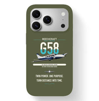 Thumbnail for Beechcraft Baron G58 design on green army magsafe iphone case, for iPhone 17 Pro