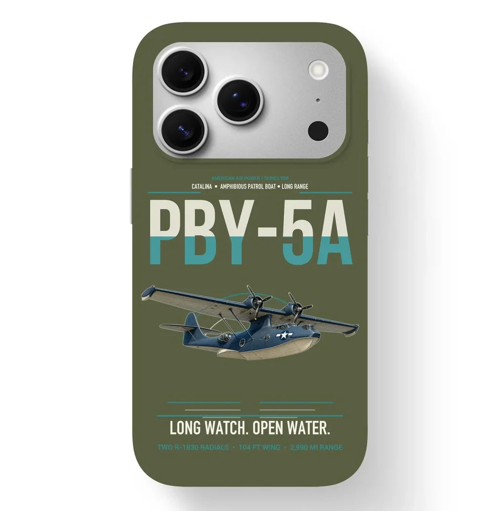 PBY-5A Catalina design on green army magsafe iphone case, for iPhone 17 Pro