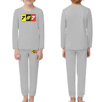 Thumbnail for Flat Colourful 787 children pajamas - Light Gray