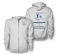 Thumbnail for Cessna Citation X+ design on white premium zipped hoodie, double-side print