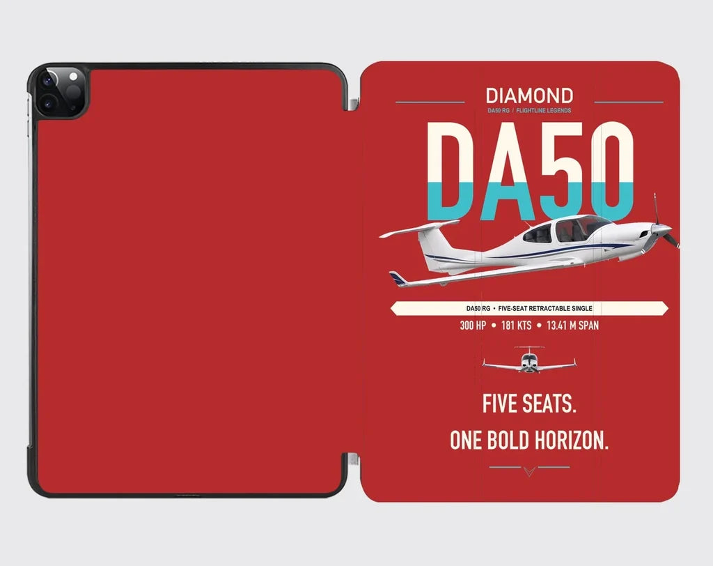 Diamond DA50 RG design on red ipad tablet case