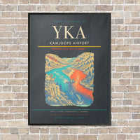 Thumbnail for Kamloops Airport YKA vertical canvas print - framed - gray background
