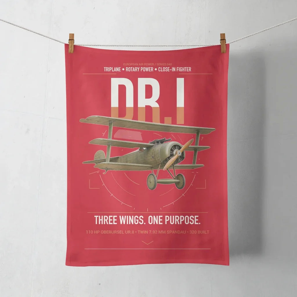 Fokker Dr.I design on red towel