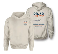 Thumbnail for RQ-4B Global Hawk design on khaki double-side hoodie, double-side print