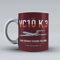 Thumbnail for Vickers VC10 K.3 design on dark red ceramic mug, double-side print