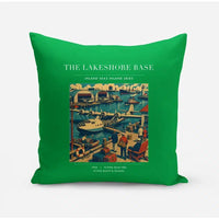 Thumbnail for VINTAGE G4071 - The Lakeshore Base - Designed Pillows design on green