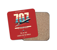 Thumbnail for Boeing 707-320C design on red 1 piece coaster