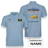 Thumbnail for Bristol Sycamore HR14 design on light blue+name double-side polo t-shirt, double-side print