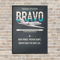 Thumbnail for Cessna Citation Bravo vertical canvas print - framed - gray background