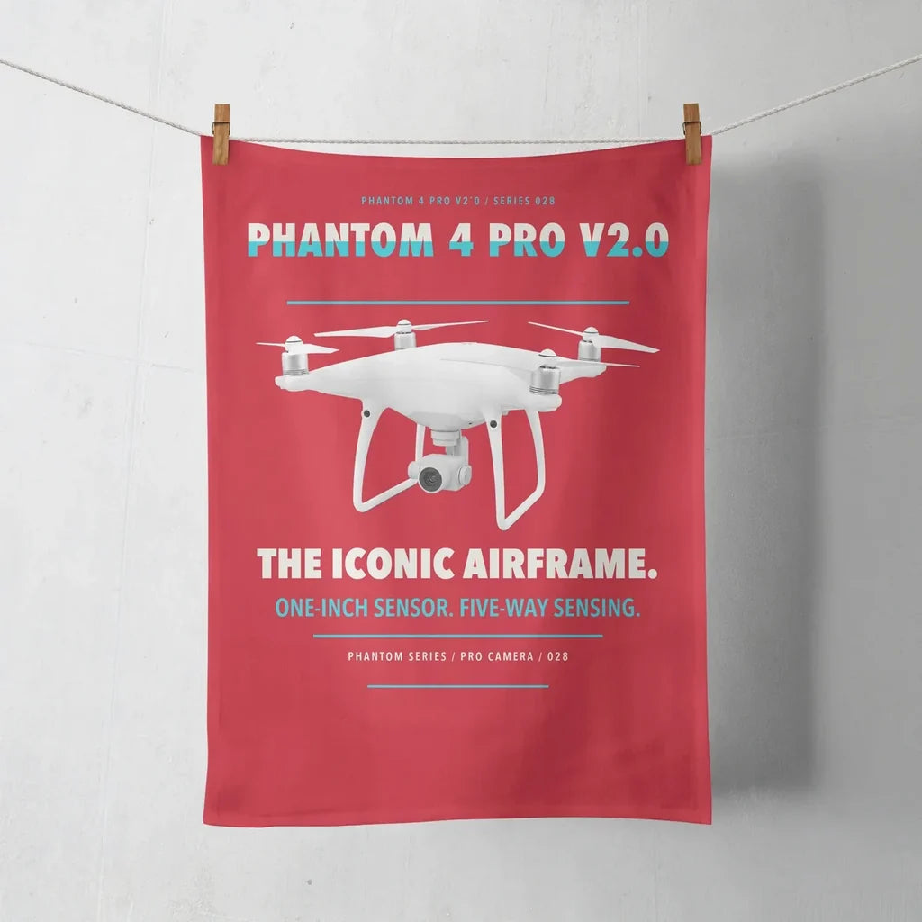DJI Phantom 4 Pro V2.0 design on red towel