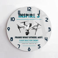 Thumbnail for DJI Inspire 3 design on light gray no frame wall clock