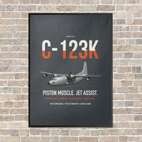 Thumbnail for C-123K Provider vertical canvas print - framed - gray background