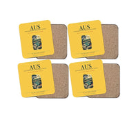 Thumbnail for Austin-Bergstrom International Airport (AUS) design on yellow 4 pieces set coaster