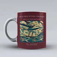 Thumbnail for VINTAGE G4067 - The Warm Winds Crossing - Ceramic Mug design on darkred