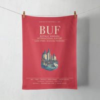Thumbnail for Buffalo Niagara International Airport (BUF) design on red towel