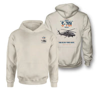 Thumbnail for Sikorsky S-70i FIREHAWK design on khaki double-side hoodie, double-side print