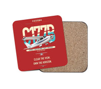 Thumbnail for Cessna 177B Cardinal design on red 1 piece coaster