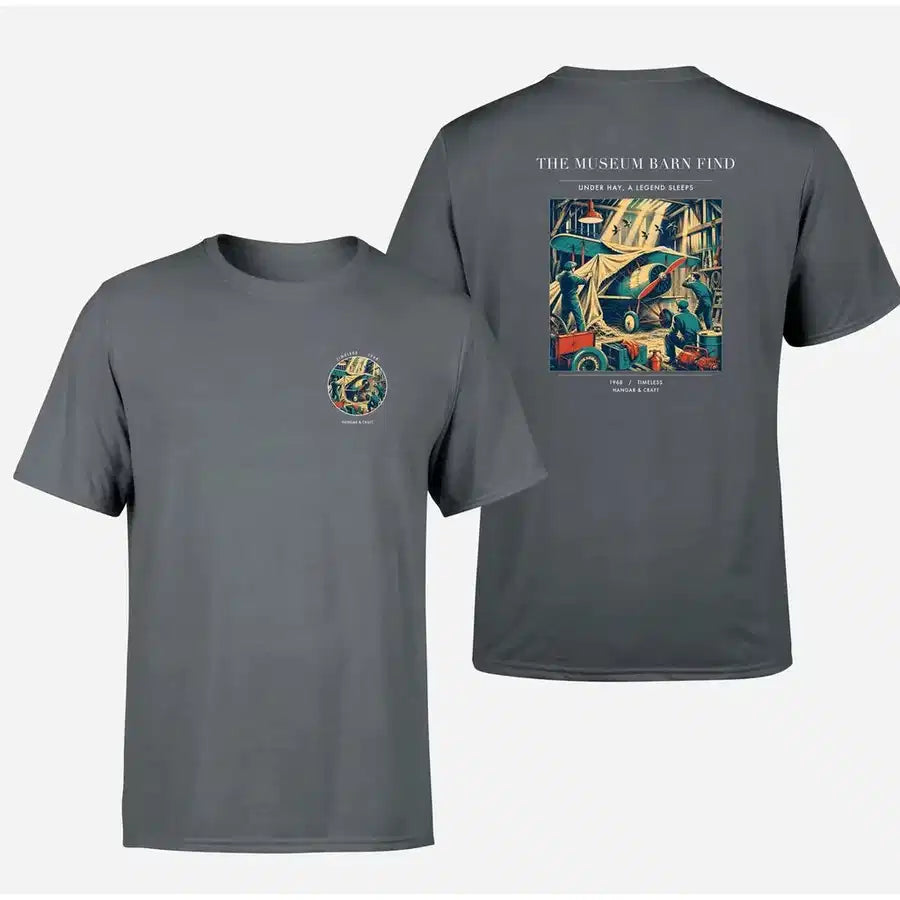 VINTAGE G4454 - The Museum Barn Find - Double-Side T-Shirt design on gray double side t shirt