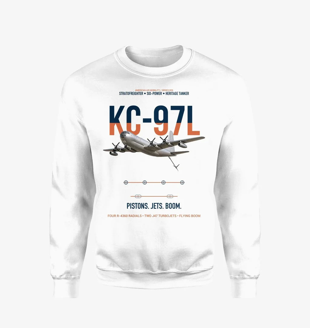 KC-97L STRATOFREIGHTER design on white sweatshirt