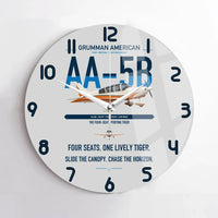 Thumbnail for Grumman American AA-5B Tiger design on light gray no frame wall clock