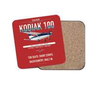 Thumbnail for Daher Kodiak 100 Series III design on red 1 piece coaster
