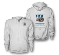 Thumbnail for 915 iS design on white zipped hoodie