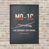 Thumbnail for MQ-1C Gray Eagle ER vertical canvas print - framed - gray background