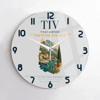 Thumbnail for Tivat Airport (TIV) design on light gray no frame wall clock