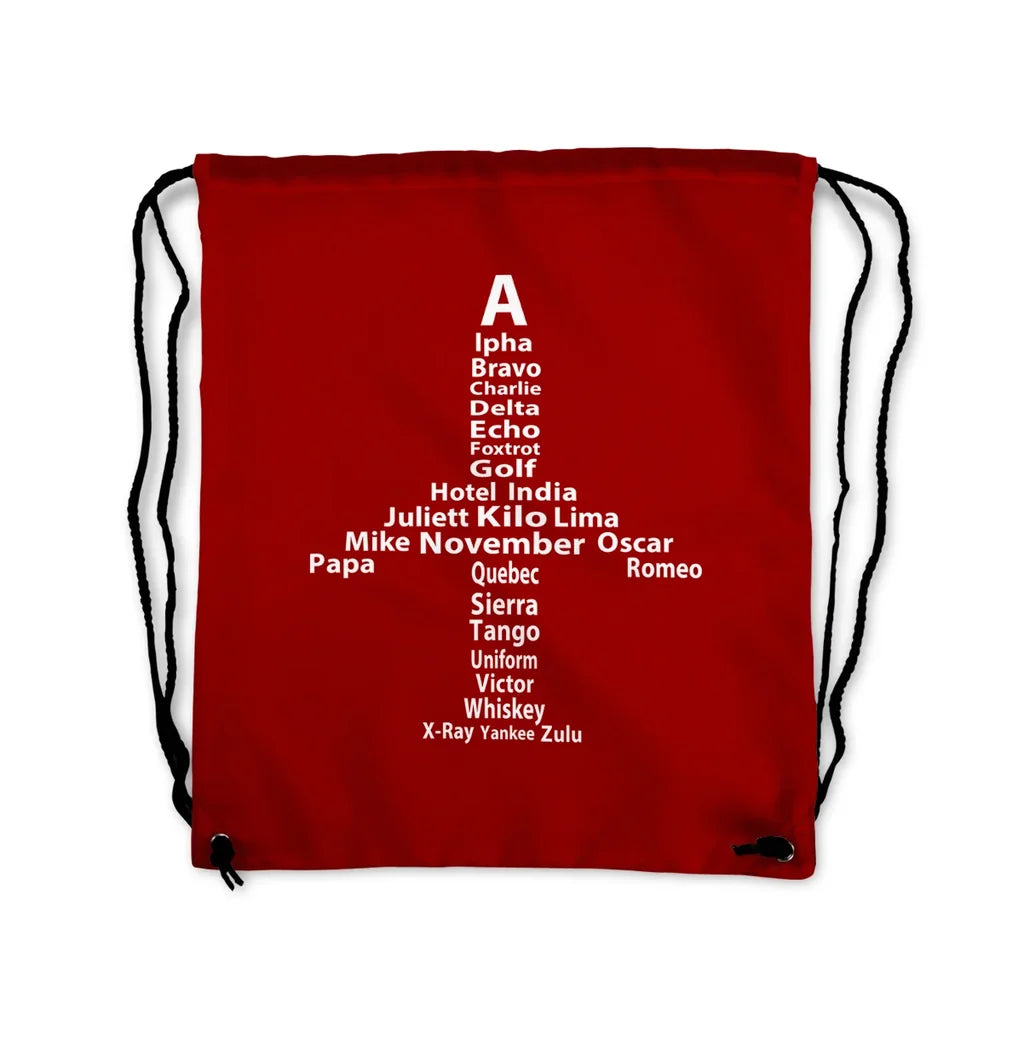 Aviation Alphabet Drawstring Bag - view 7