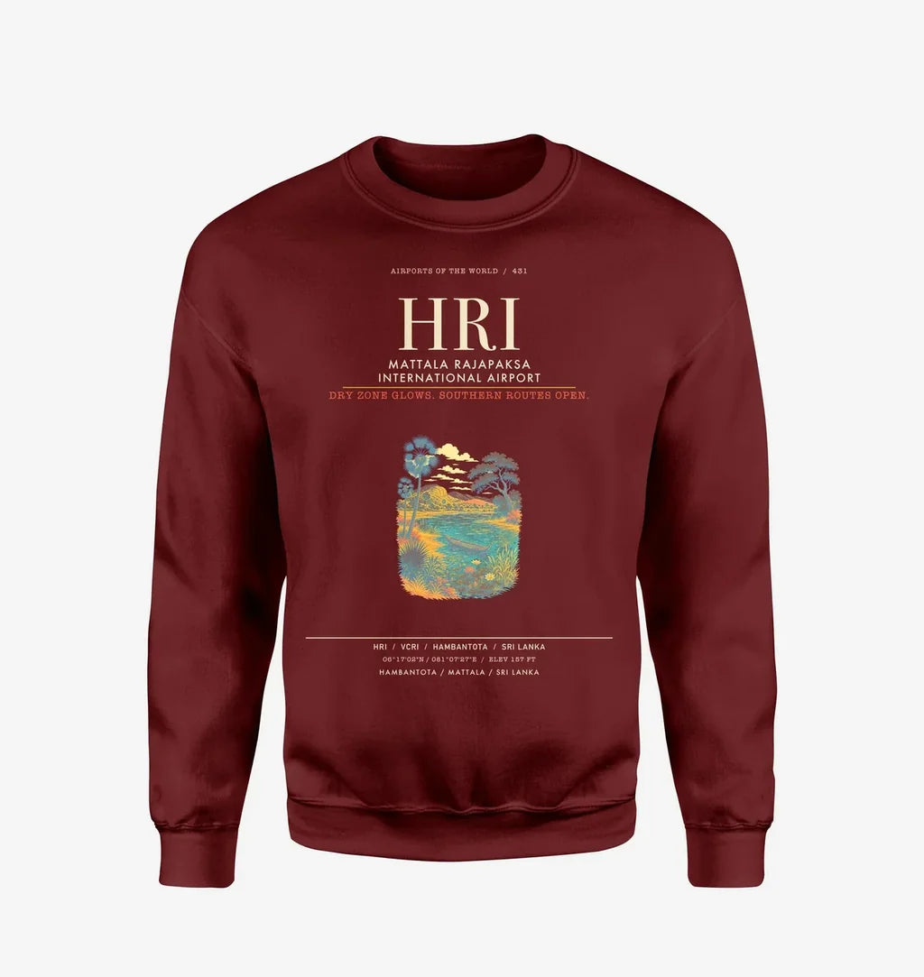 Mattala Rajapaksa International Airport HRI Sweatshirt - Wine Red