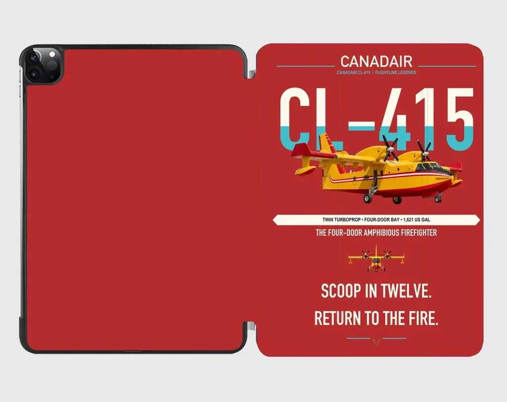 Canadair CL-415 design on red ipad tablet case