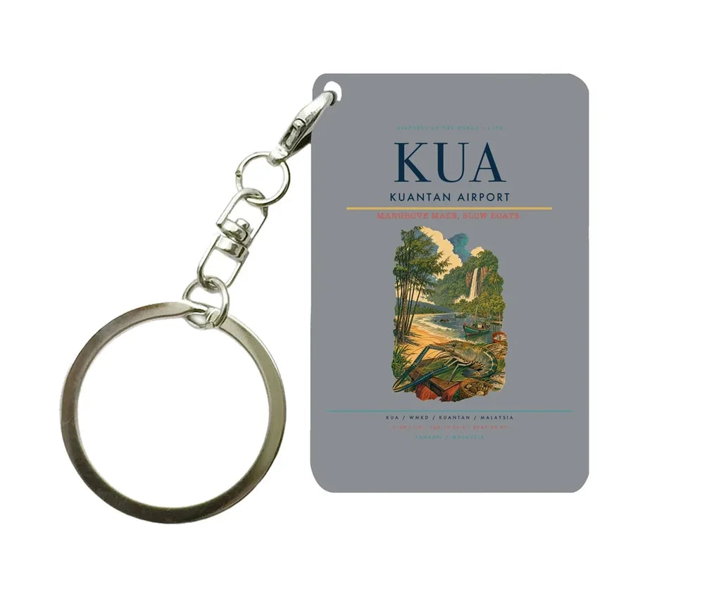 Kuantan Airport (KUA) design on gray key chain