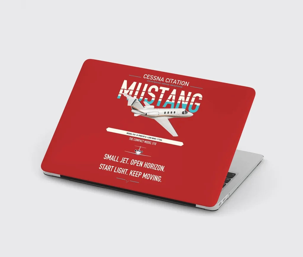 Cessna Citation Mustang design on red MacBook case
