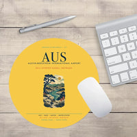 Thumbnail for Austin-Bergstrom International Airport (AUS) design on yellow round mouse pad