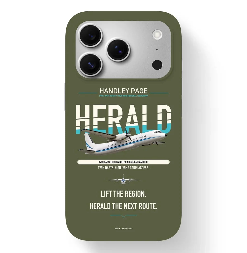 Handley Page HPR.7 Dart Herald Case design on green army iphone case