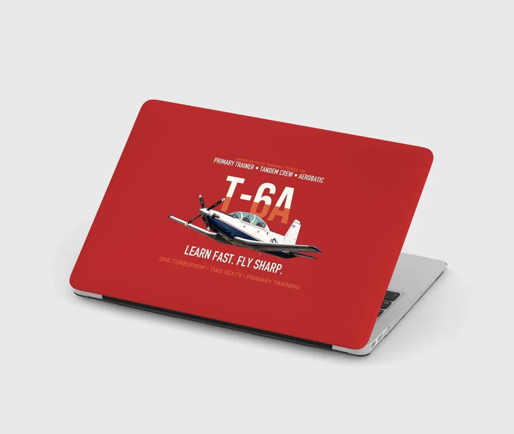T-6A Texan II Train The Next Generation design on red MacBook case