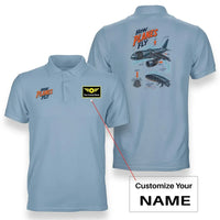 Thumbnail for SIGNAL 616 - How Planes Fly V2 - Double-Side Polo design on light blue double side polo with custom name badge