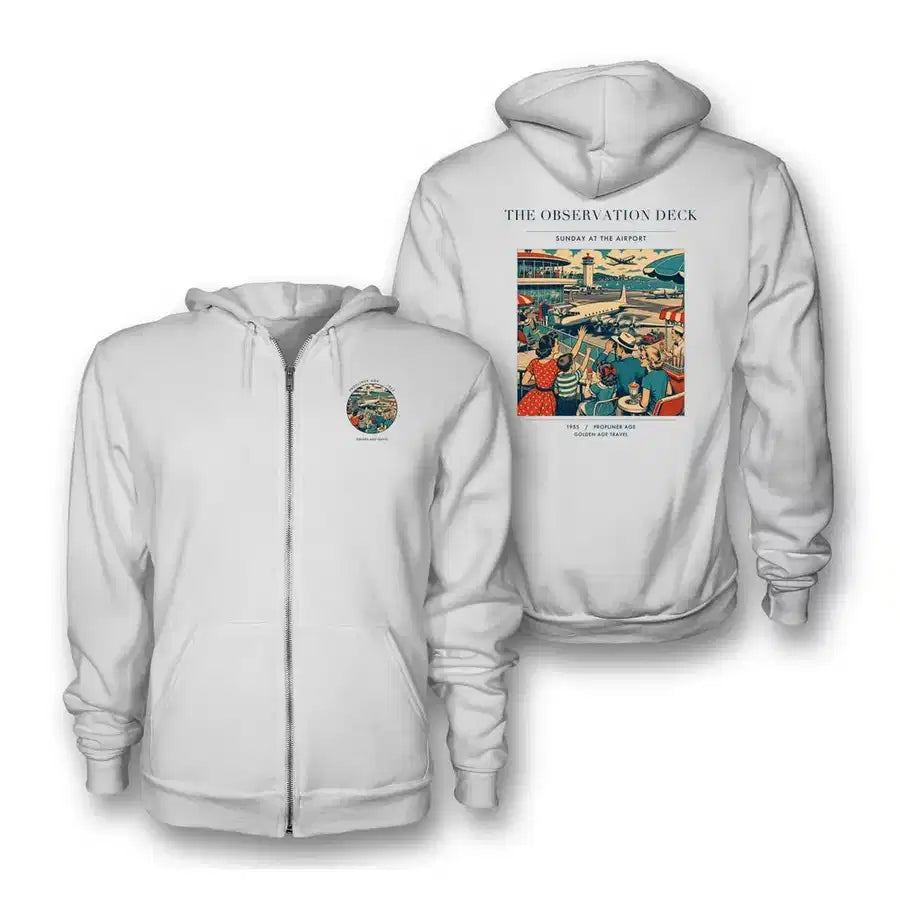 VINTAGE G4081 - The Observation Deck - Premium Zipped Hoodie design on white