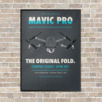 Thumbnail for DJI Mavic Pro vertical canvas print - framed - gray background