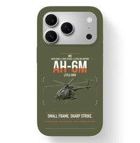 Thumbnail for MD AH-6M Little Bird design on green army magsafe iphone case, for iPhone 17 Pro