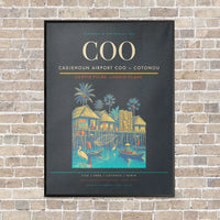Thumbnail for Cadjehoun Airport COO — Cotonou vertical canvas print - framed - gray background
