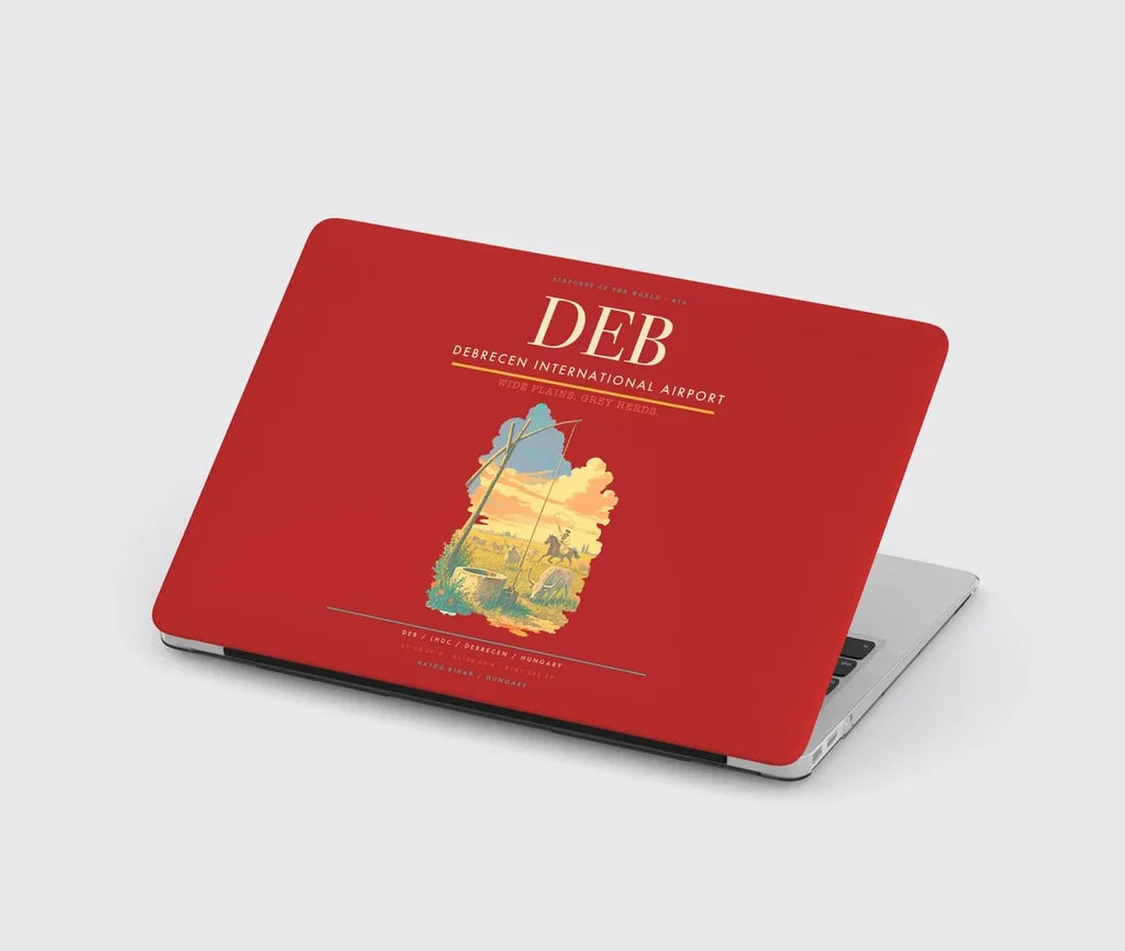 Debrecen International Airport (DEB) design on red MacBook case