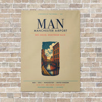 Thumbnail for Manchester Airport MAN vertical canvas print - no frame - beige background